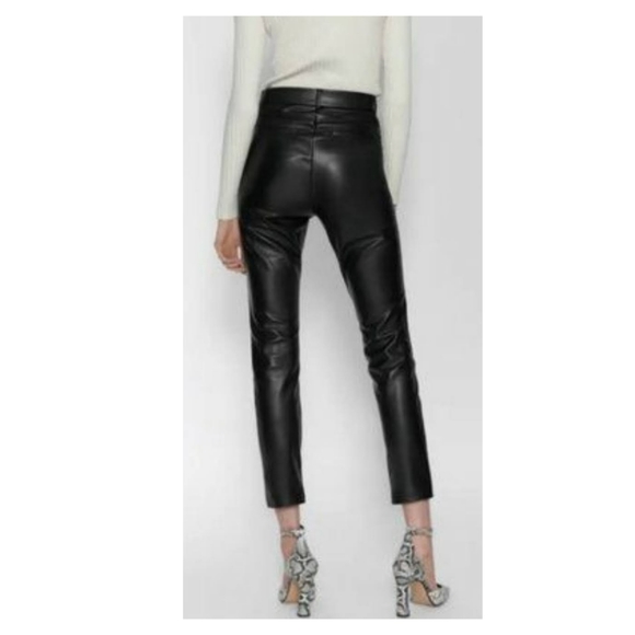 NWT Zara Faux Leather Hi-Rise Brushed Legging - Picture 6 of 11